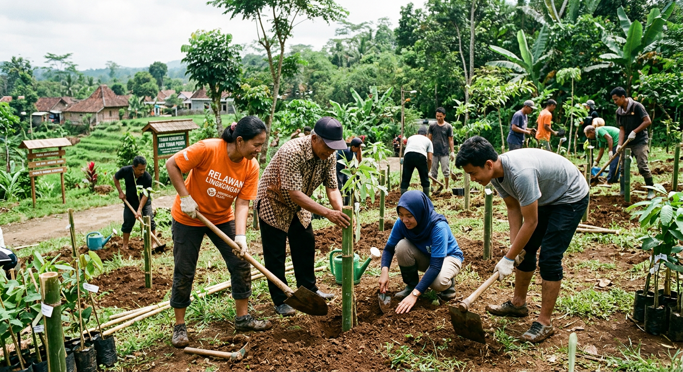 LIVESGP PAPUA Hijau - Program lingkungan seperti gotong royong dan penanaman pohon.